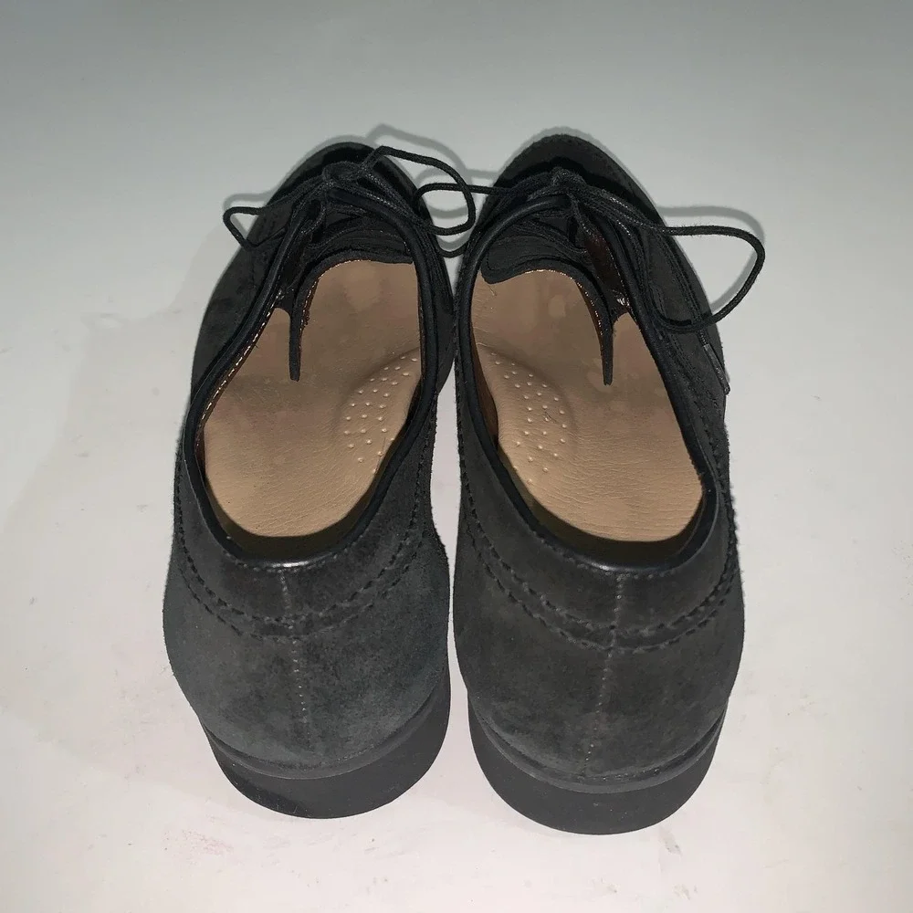 Hush Puppies Lupine Shoes Womens 10 Black Suede Lace Up Moc Toe Comfort